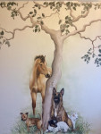 Muurschildering met acrylverf 