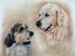 Pastelkrijt op aquarelpapier 
