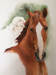 pastelkrijt op aquarelpapier